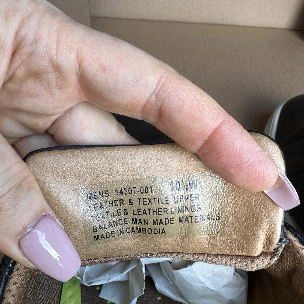 Florsheim Leather Crossover Lace To Toe Black Oxford Sneaker Men's Size 10.5W
